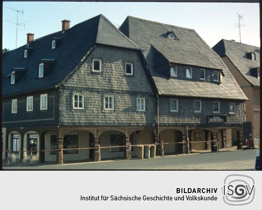 Häuser mit Laubengang am Markt Schirgiswalde