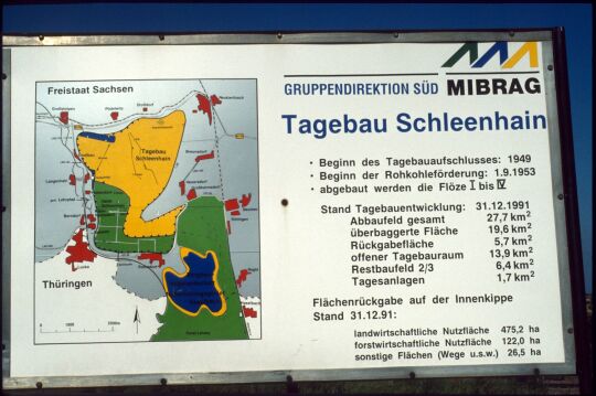 Informationstafel zum Tagebau Schleenhain