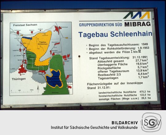 Informationstafel zum Tagebau Schleenhain