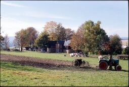 Bild: Historischer Traktor in Landwüst 1993