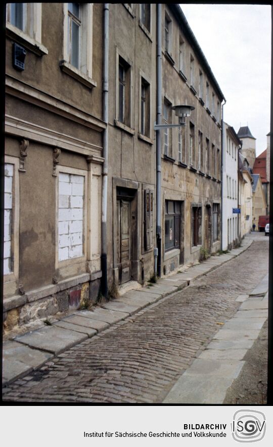 Blick in die Enge Gasse Freiberg
