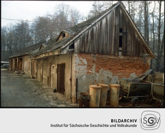 Teils verfallene Schuppen des Klosters St. Marienthal 1979