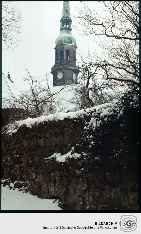 Ortsansicht von Radeberg im Winter