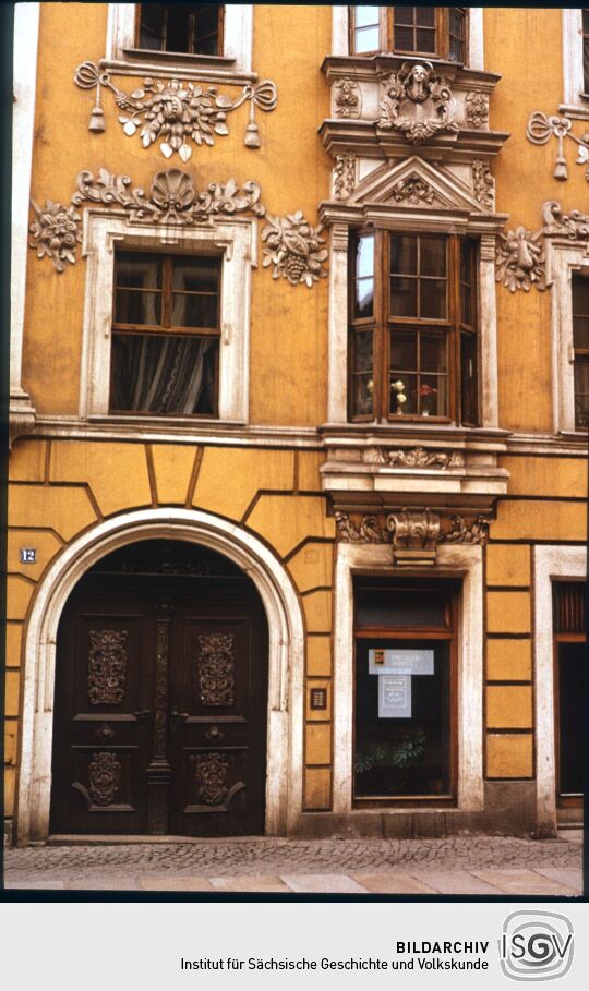 Barockfassade mit reichem Stuckdekor, Reichenstraße 12 Bautzen