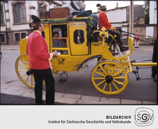 Historische Postkutsche am Tag der Sachsen in Rochlitz