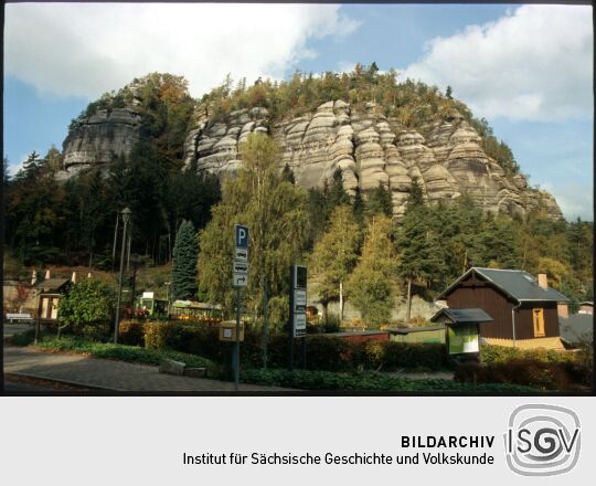 Blick zum Berg Oybin