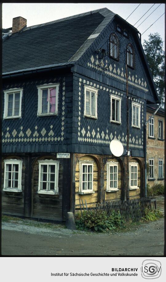 Verschiefertes Umgebindehaus an der Mühlengasse Wehrsdorf