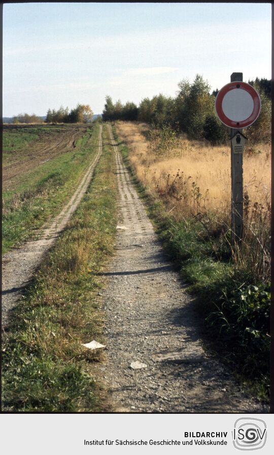 Grenzweg an an der ehemaligen Grenze bei Wiedersberg, Vogtland