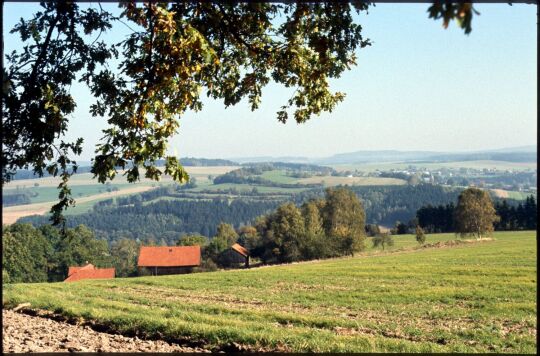 Blick auf die Landschaft bei Hundsgrün im Vogtland