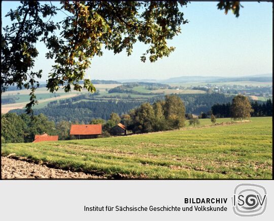 Blick auf die Landschaft bei Hundsgrün im Vogtland