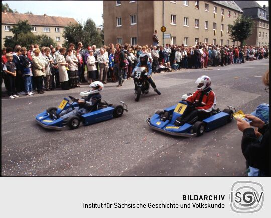 Teilnehmer des Festumzugs zum Tag der Sachsen in Rochlitz