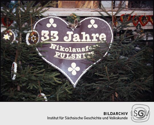 Schild zum 33. Nikolausfest Pulsnitz