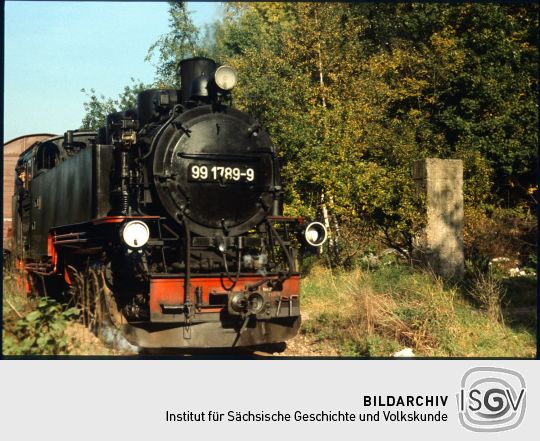 Lokomotive der Weisseritzbahn in Schmiedeberg