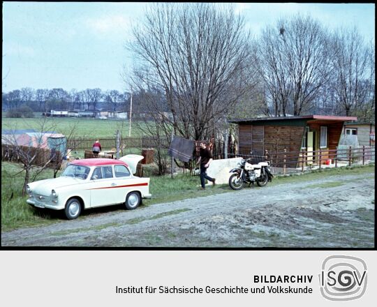 Blick auf eine Kleingartenanlage in Kleinwolmsdorf.