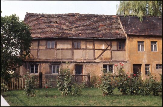 Leerstehendes Fachwerwerkgebäude, Hauptstraße 24 Oelsitz/Riesa