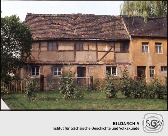 Leerstehendes Fachwerwerkgebäude, Hauptstraße 24 Oelsitz/Riesa