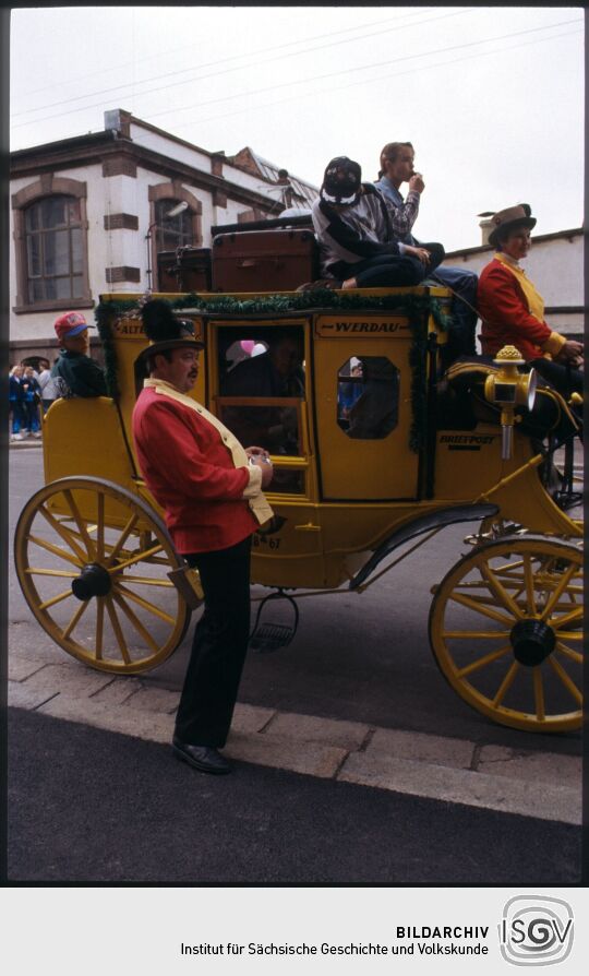 Historische Postkutsche am Tag der Sachsen in Rochlitz