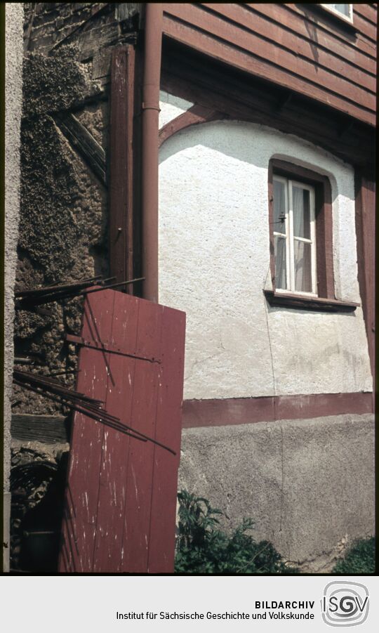 Detailaufnahme eines Umgebindehauses in Straßberg