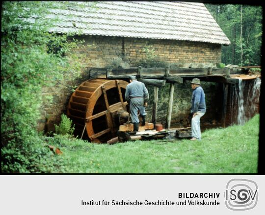 Arbeiten an der Schoutschick-Mühle in Wittichenau