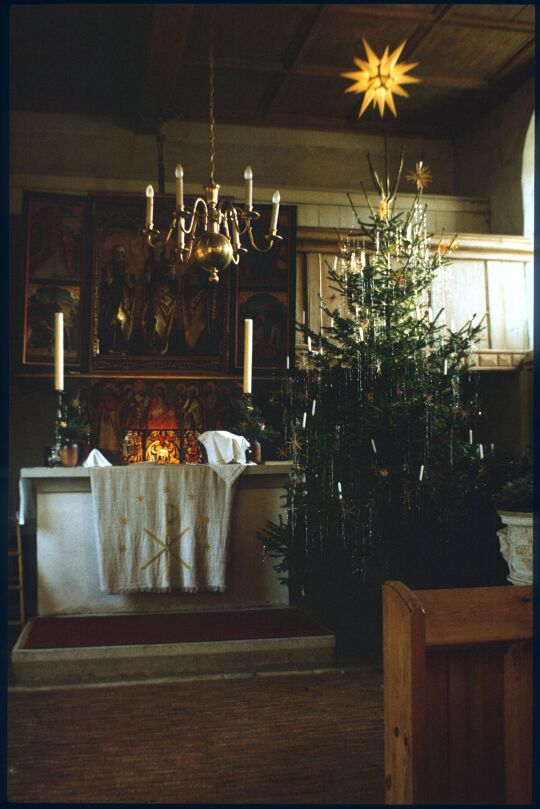 Spätgotischen Schnitzaltar in der Dorfkirche Wallroda