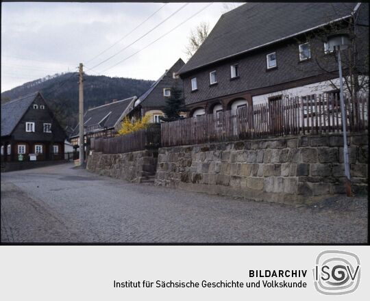 Umgebindehäuser an der Hauptstraße Waltersdorf