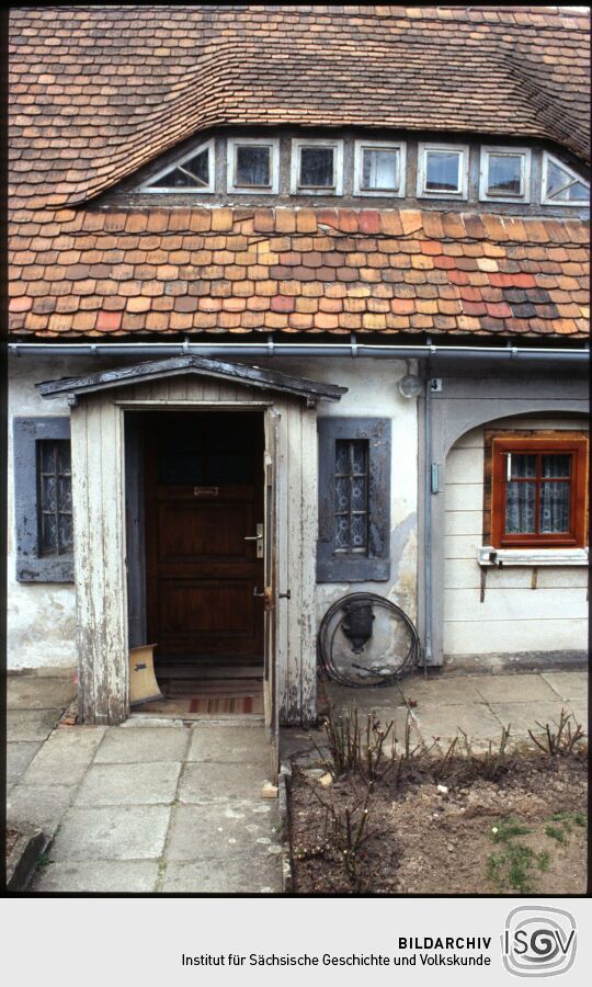 Windfang an einem Umgebindehaus in Jonsdorf