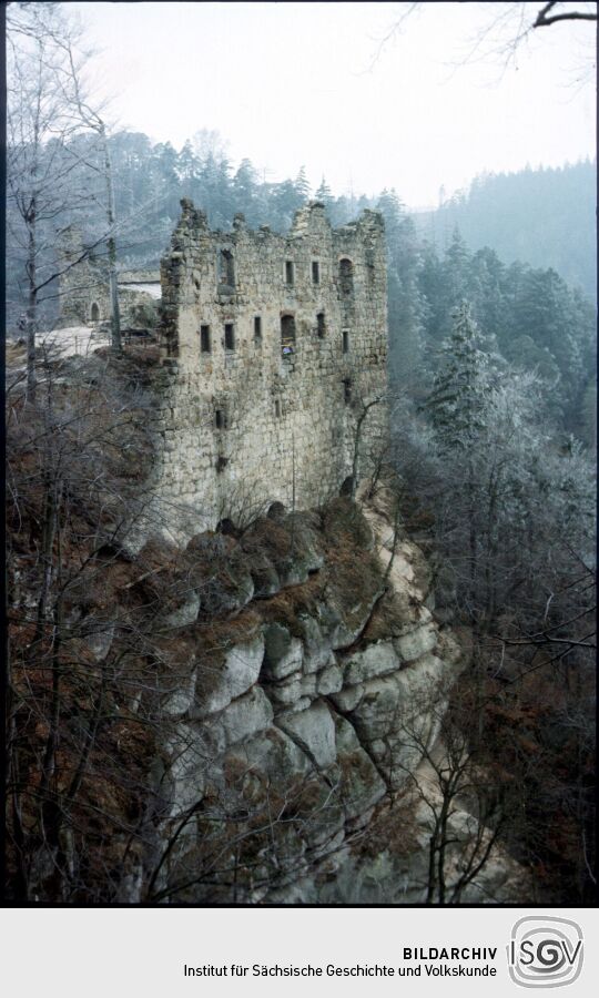 Blick zur Ruine der Burg Oybin