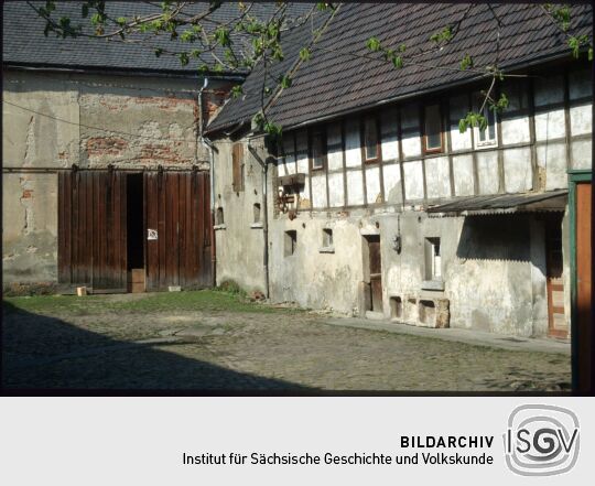 Fachwerkgebäude eines Bauernhofs in Seifersdorf bei Rochlitz