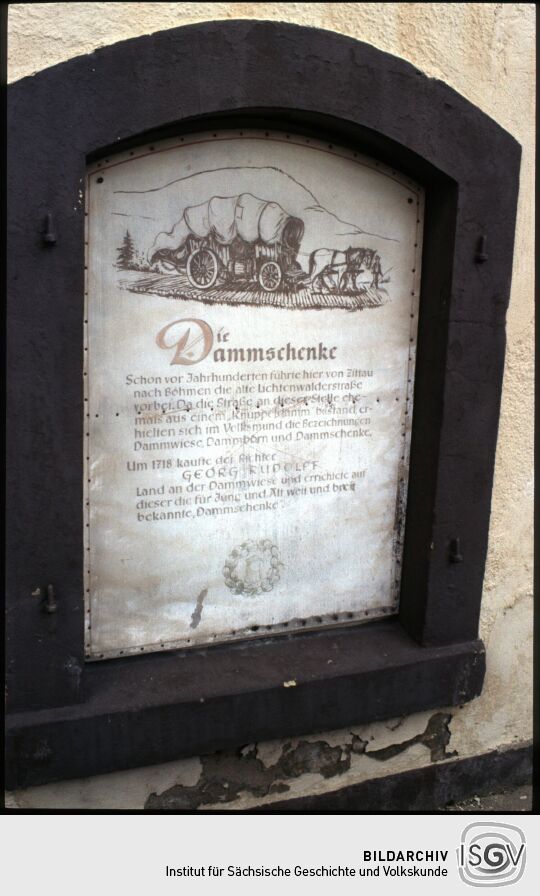 Infotafel der Dammschenke in Zittau