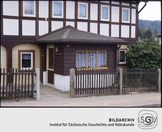 Windfang an einem Umgebindehaus in Jonsdorf