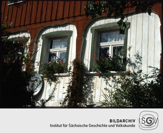 Fenster an einem Umgebindehaus in Raun