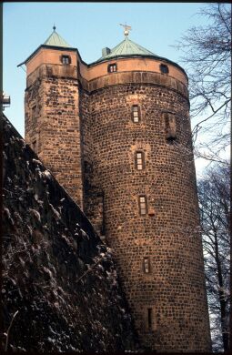 Bild: Blick zum Johannisturm der Burg Stolpen