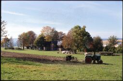 Bild: Historischer Traktor auf einer Wiese des Freiluftmuseums Landwüst