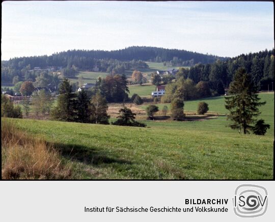 Blick auf die Landschaft bei Schönberg im Vogtland