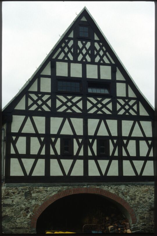 Fachwerkscheune im Bereich des Alten Guts in Weischlitz im Vogtland