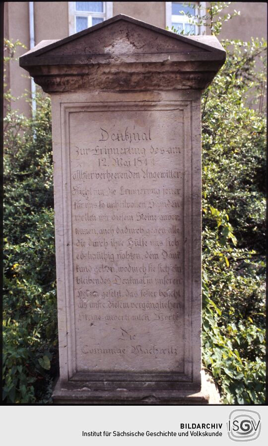 Denkmal an ein Gewitter in Wachwitz 1844