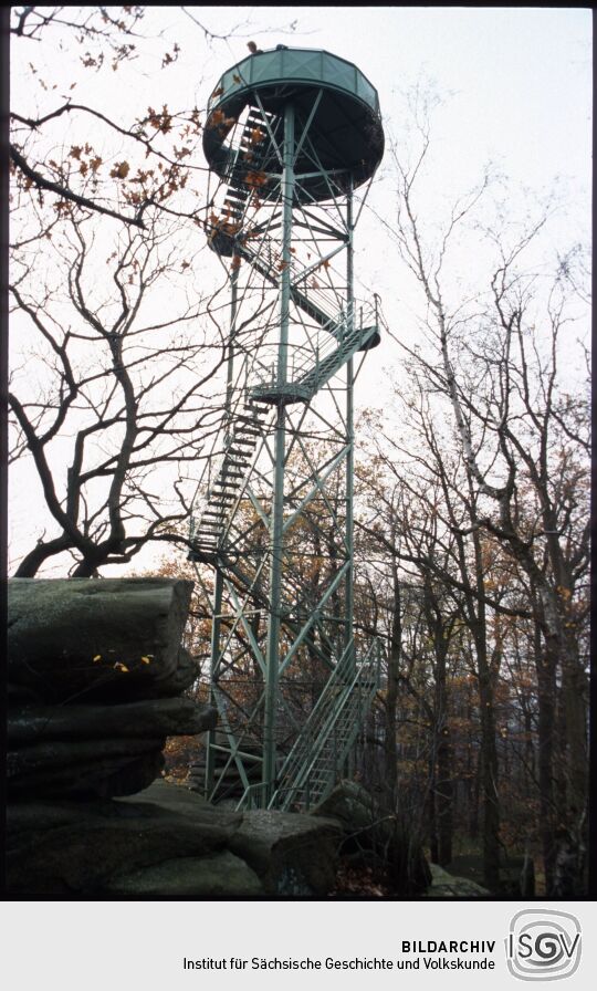 Aussichtsturms in den Königshainer Bergen 1989