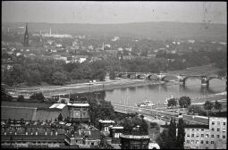 Blick vom Dresdner Rathausturm auf die Elbe und die Dresdner Neustadt