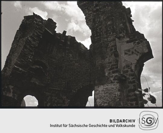 Blick in das Gewölbe im Chor der zerstörten Dresdner Frauenkirche