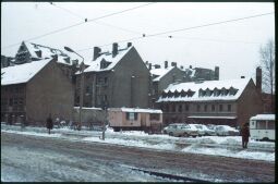Bild: Verschneite Gebäude an der Weißeritzstraße in der Dresdner Freidrichstadt