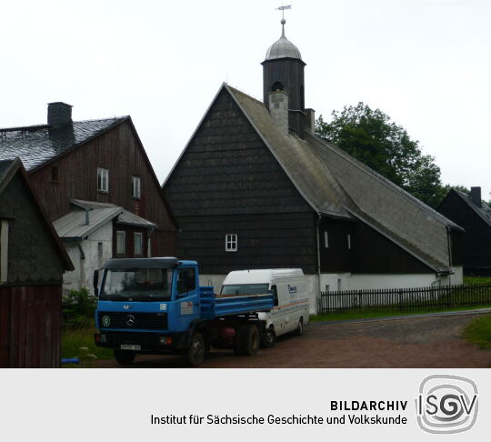 Auf dem Museumsgelände am Huthaus in Zinnwald