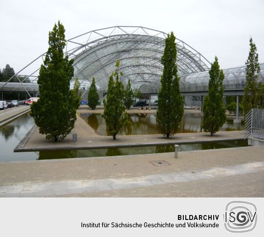 Auf dem Gelände der Messe Leipzig