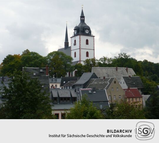 Blick von der "Neustadt" zur Stadtkirche von Mittweida