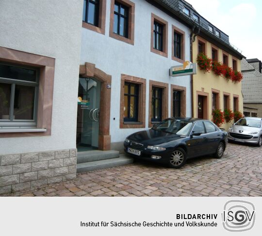 Sanierte historische Wohngebäude in der Straße "Neustadt" in Mittweida