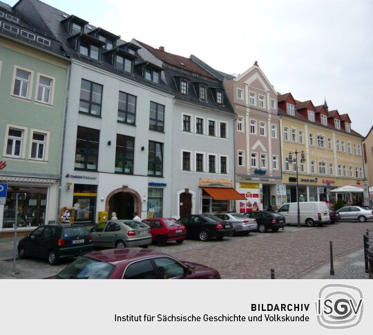 Wohn- und Geschäftshäuser am Markt in Mittweida.