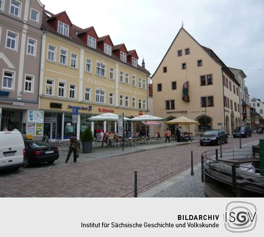 Wohn- und Geschäftshäuser am Markt in Mittweida.