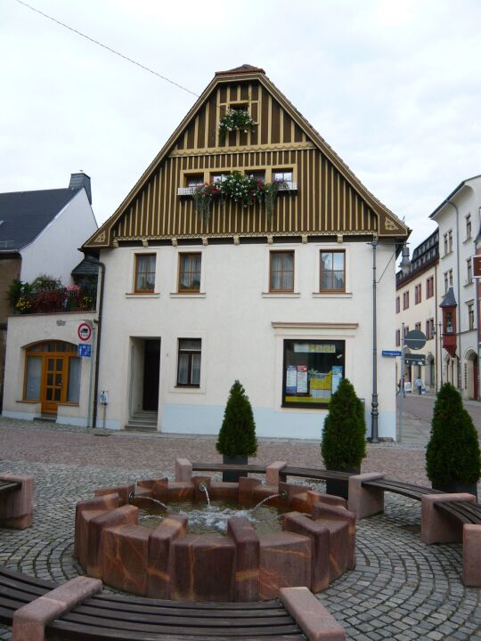 Wohn- und Geschäftshäuser in der Webergasse Ecke Frongasse in Mittweida