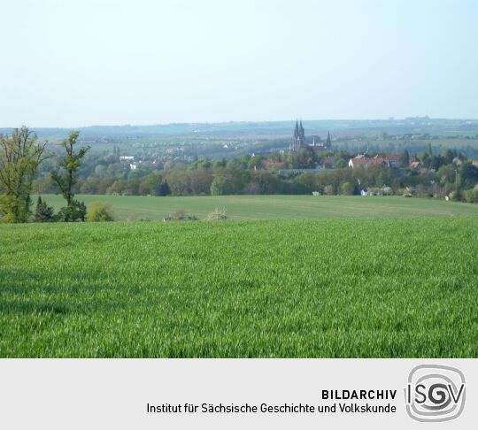 Meißen - Die Stadt um den Burgberg vom Bockwener Weg