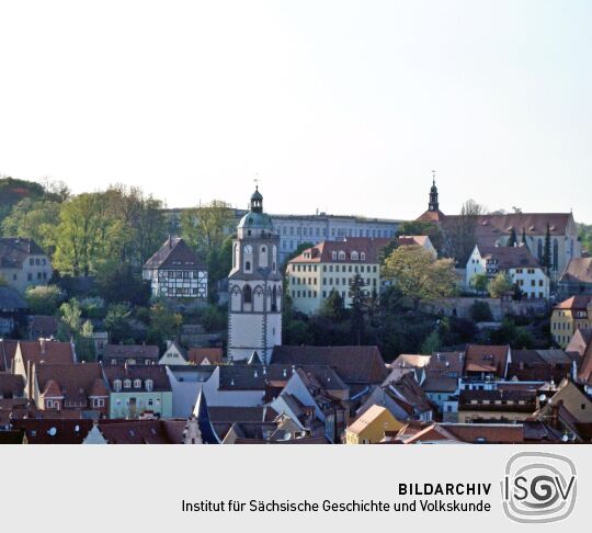 Meißen - Blick zur Stadt vom Kapellenweg Nähe Martinifriedhof