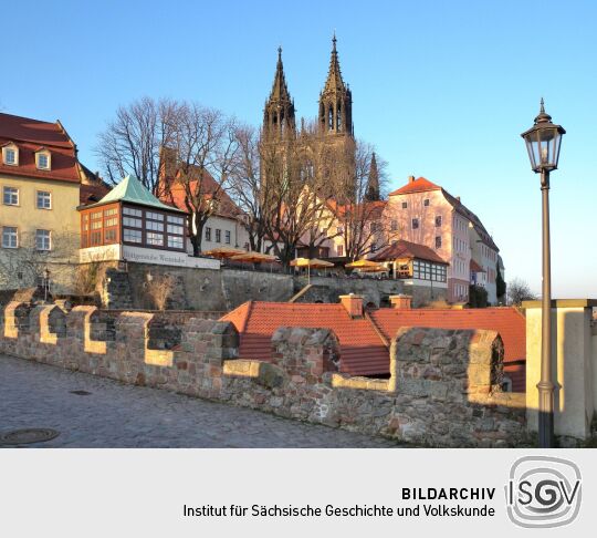 Meißen - Schlossbrücke mit Domblick
